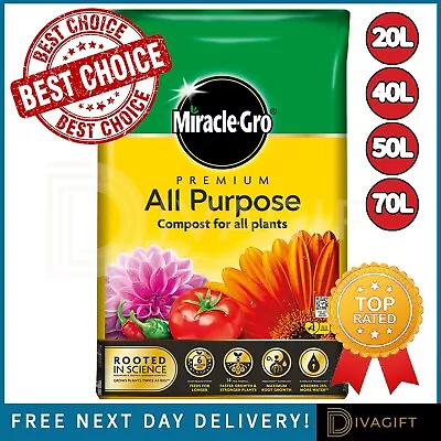 Miracle Gro All Purpose Enriched Premium Compost Soil Potted Garden Flower Plant • £23.95