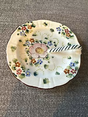 Vintage Italya Rossetti Chicago Usa Lemon Plate Nappy Japan Flowers Floral • $12