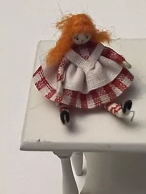 Vintage Artisan Made Dollhouse Miniature Raggedy Ann Doll ￼1980’s • $4.99