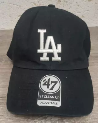 Los Angeles Dodgers '47 Clean Up Black/White Adjustable Hat Cap • $14.99