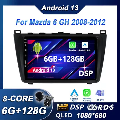 9 IPS Android13 For Mazda 6 2008-2012 Car Stereo Radio GPS Apple CarPlay 6+128GB • $366.99