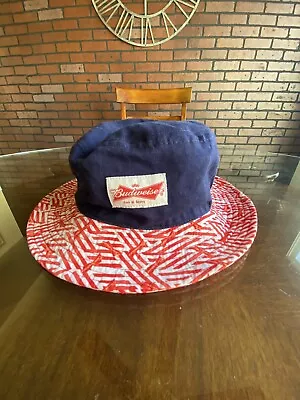 Vintage Budweiser All Over Print Beer Crusher Bucket Hat One Size • $15
