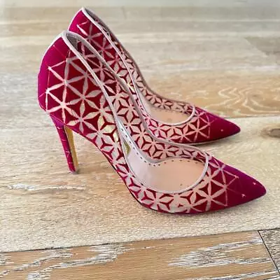 £295 • Buy Rupert Sanderson Pink Velvet & Mesh High Heel Solita Shoes Uk 4 Eu 37 US 6 £610