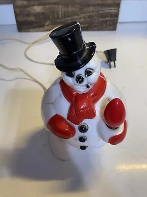 Vintage Hard Plastic Christmas Snowman Light 7.5 Inches High • $30