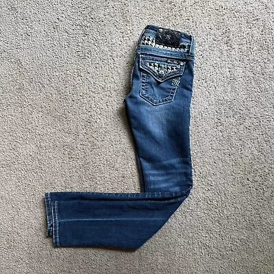 Miss Me Jeans Women's 14 (26x31) Skinny Low Rise Blue Medium Wash Denim • $31.95