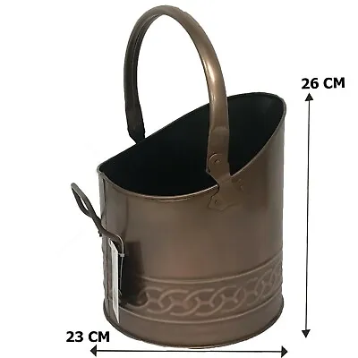 Coal Bucket Fireside Coal Hod Fuel Scuttle Logs Storage Fireplace Accessory • £19.99