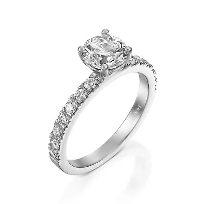 3/4 Carat Affordable Round Cut Diamond Engagement Ring H/SI2 14K White Gold • $720