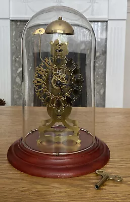 £120 • Buy Vintage KIENINGER 8 Day Skeleton Mantel Clock Glass Dome- Working Order