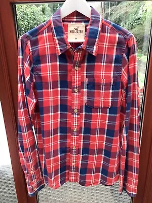 £6.99 • Buy Hollister Unisex Red/blue Checked Shirt Long Sleeves M