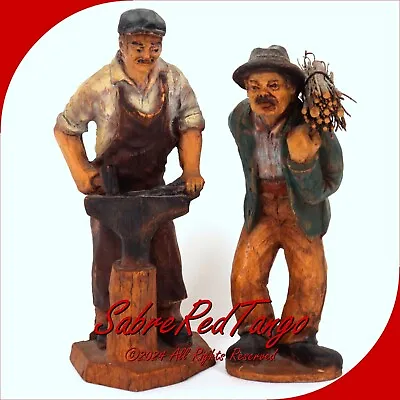 Vintage Sic Decore Main Hand Painted Figures Made In France Blacksmith Laborer • $24.99