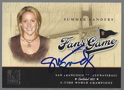 $20 • Buy Summer Sanders 2004 Donruss Elite Fans Of The Game IP Auto Signed Card #203FG-3