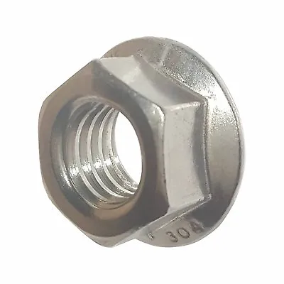 1/4-20 Stainless Steel Flange Nuts Serrated Base Lock Anti Vibration Qty 50 • $12.35