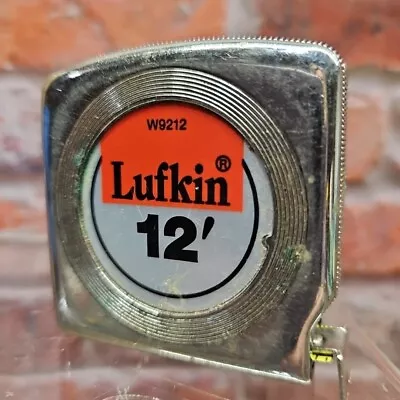 Vintage Original Lufkin 12 Ft 12' W9212 Tape Measure W/ Clip CLEAN! Nice! • $12.98