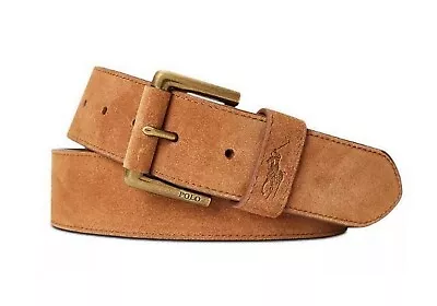 Polo Ralph Lauren Men's Suede Roller Buckle Belt Tan US 38 • $50