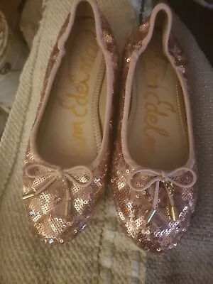 Sam Edelman Size 5 M Felicia Ballet Flats Rose Gold  Sequin Womens Shoes • $29.99