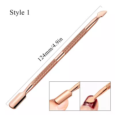 6 Style Cuticle Pusher Nail Polish Remover Scraper Steel Manicure Tool * • $3.07