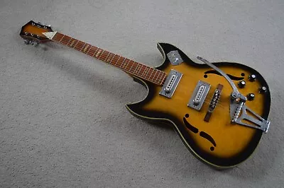 Vintage C. 1960s Teisco Imperial Archtop Hollowbody Electric Guitar Japan • $695