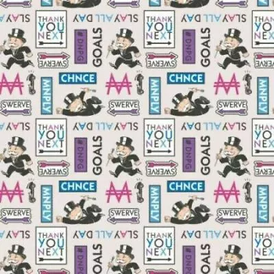 Monopoly Take A Chance Monopoly Expressions Multi Cotton Quilting Fabric 1/2 YD • $9.62