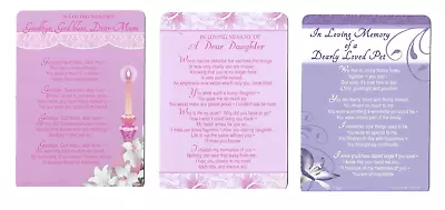 GRAVE MEMORIAL CARDS  Mum Daughter Pet   Plastic Weatherproof • £1.95