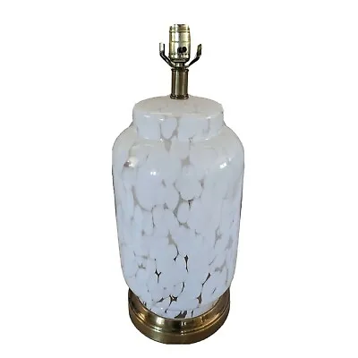 Vintage Cumulus  Glass Table Lamp Carlo Nason For Mazzega  White Clear Art Glass • $1502