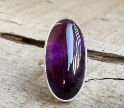 Beautiful Natural Amethyst Designer Ring 925 Sterling Silver Handmade Ring SJ-13 • $12.99