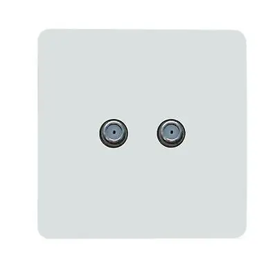Trendi Switch 2 Gang Male F-Type Satellite Television Socket In Ice White • £9.95