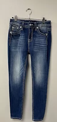 Miss Me Women’s Blue Denim Signature Rise Mid Rise Skinny Jeans. Size 28 • $35