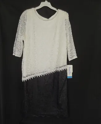New With Tag Dress Womens Size 20 Vintage Lace Ivory Black Party Cocktail • $19.99