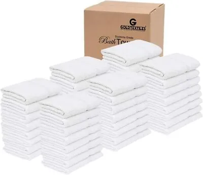 Bath Towel White Cotton Blend Large 24x48 Bulk Pack Of 6124860 Towels Set • $333.99