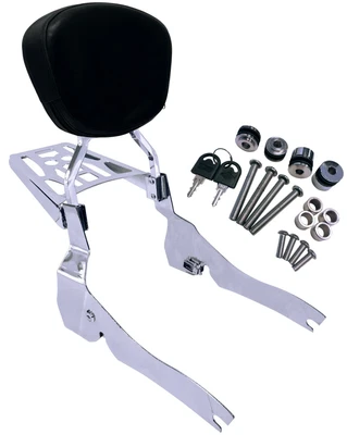 $187 • Buy Detachable Sissy Bar Backrest With Luggage Rack For Yamaha V-Star 1100