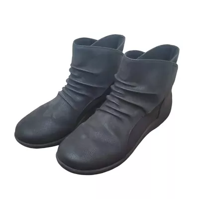 Clarks Cloudsteppers Sillian Sway Slouchy Black Ankle Booties Women's Sz 10 • $30.50