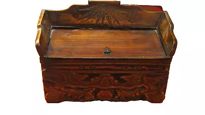 Chinese Ornate  Wood Trinket Box Vintage • $65