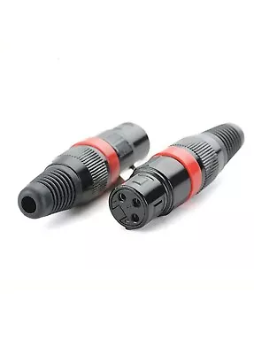 3 -Pin XLR Plug Socket Connector Coloured Female Solder Type • £3.39