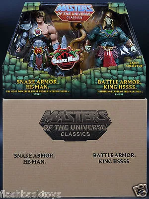 2015 MOTU Snake Armor He-Man Battle Armor King Hssss MOTUC Classics 2 Pack • $129.99