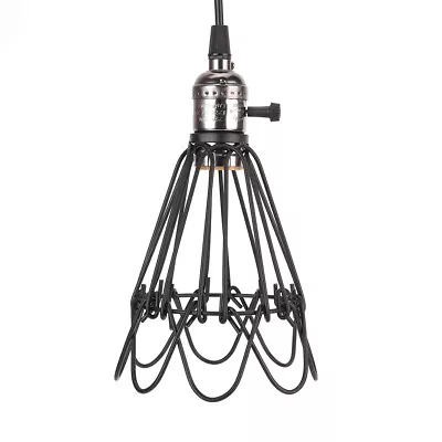 (Black)Vintage Iron Cage E26/E27 Industrial LED Ceiling Pendant Lamp For Cafe DT • £18.05