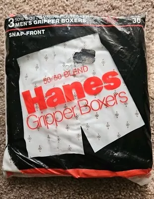 Vtg Hanes 3 Pack Gripper Boxers Snap Front Size 36 NOS USA  • $19