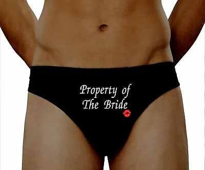 Personalised Pants Mens Briefs The Groom Lips Underwear Gifts Wedding Property • £10.88