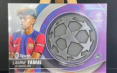 2023-24 Topps UEFA Lamine Yamal RC Starball Metal Relic RC ROOKIE Barcelona SP! • $0.99