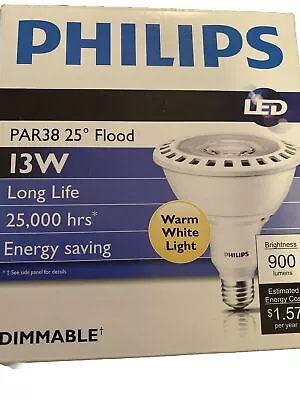 Philips • PAR38 25° • Dimmable • 13W • Warm White • LED Floodlight Bulb(s) • NIB • $15