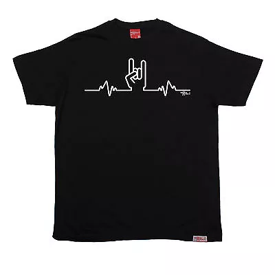 Rock Heartbeat Pulse Metal Hand T-SHIRT Band Music Heavy Funny Birthday Gift • $22.32