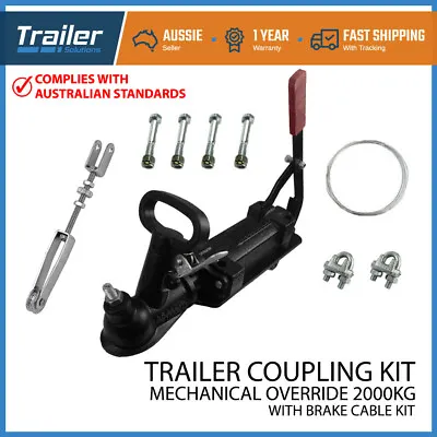 $99.94 • Buy Trailer Mechanical Brake Cable Override 2 Tonne Hitch Coupling Camper Caravan