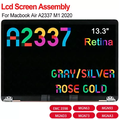 $175.99 • Buy For MacBook Air M1 A2337 2020 LCD Screen Display Assembly Replacement MGNA3LL/A