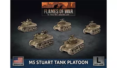 M5 Stuart Light Tank Platoon American Late War Flames Of War NEW • $45