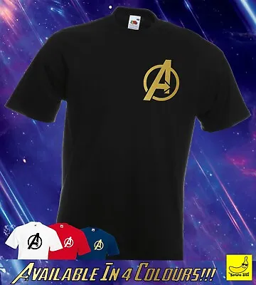 Marvel Avengers Logo T-Shirt Endgame Superhero Gift Captain Infinity War Tee • £7.49