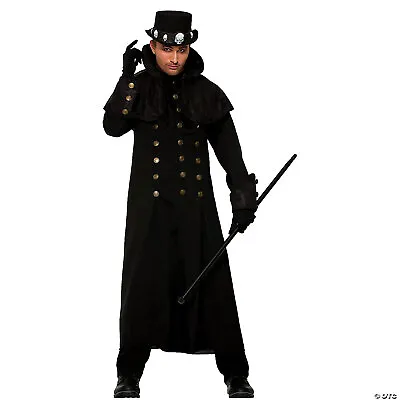 Warlock Coat Gothic Vampire Trench Fancy Dress Halloween Adult Costume Accessory • $555.44