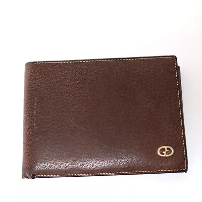 GUCCI Leather Bifold Wallet Authentic Gucci GG Logo Brown Wallet Rare Vintage • $181