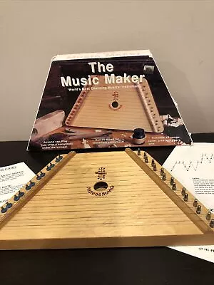 Vintage THE MUSIC MAKER Wooden Musical Instrument With Box And Song Sheets 1968 • $24.99