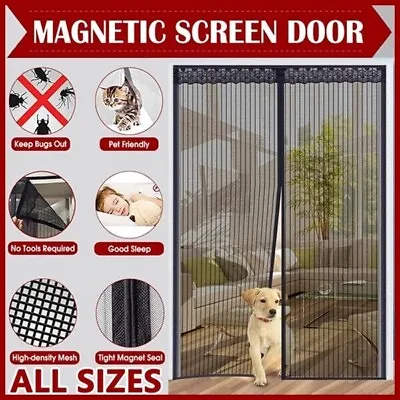 Magnetic Screen Door Mesh Curtain Durable Heavy Duty Mosquito Net Bug Hands Free • $8.79