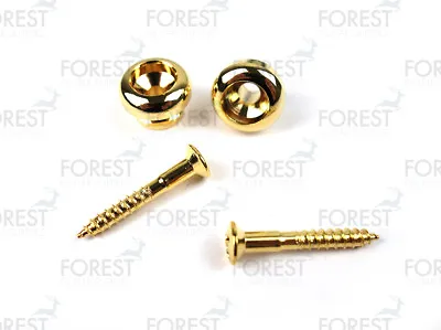 Guitar Strap Pin Pair Compatible Gibson Gold Finish HE007 • $8.28