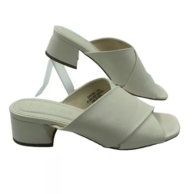 Rachel Zoe White Chunky Heel Mule Slide Shoes Garland Size 7.5M • $33.99